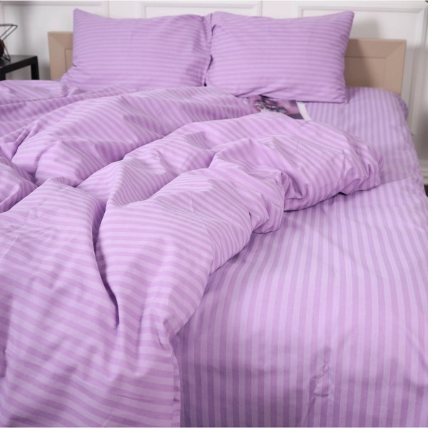 Фото - Комплект постельного белья MirSon Ranforce Elite 17-0618 Stripe Purple 175х210 см (2200008203238)